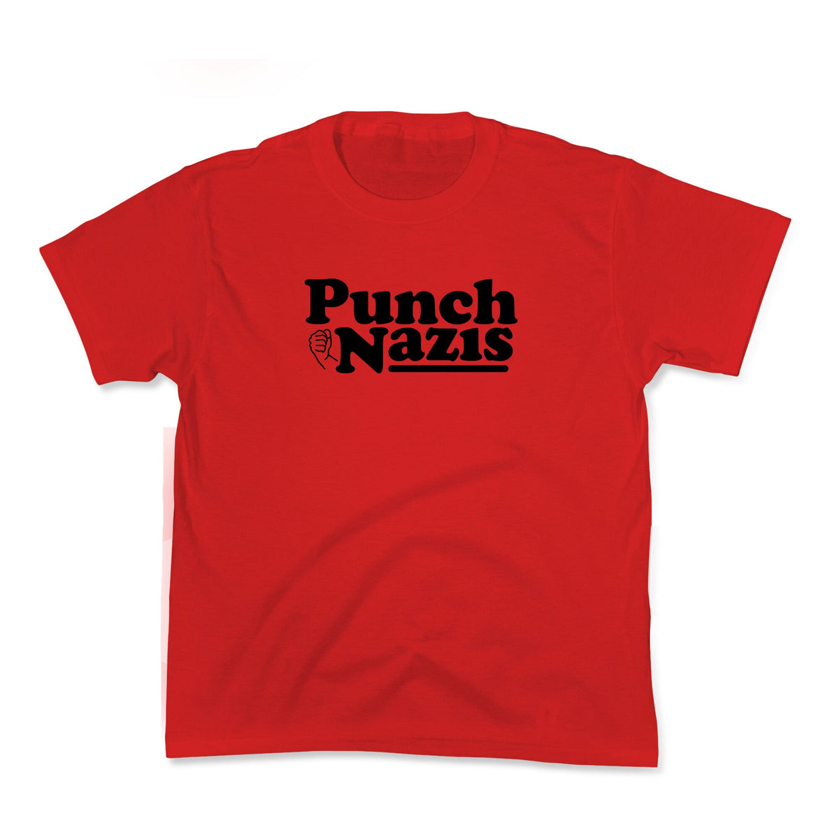 Punch Nazis Black Text Kids Tee Unisex
