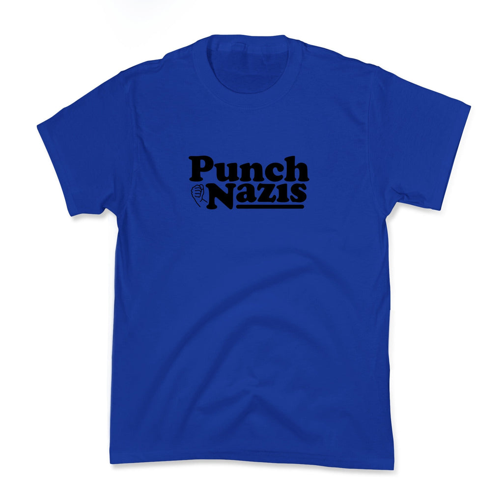 Punch Nazis Black Text Kids Tee Unisex