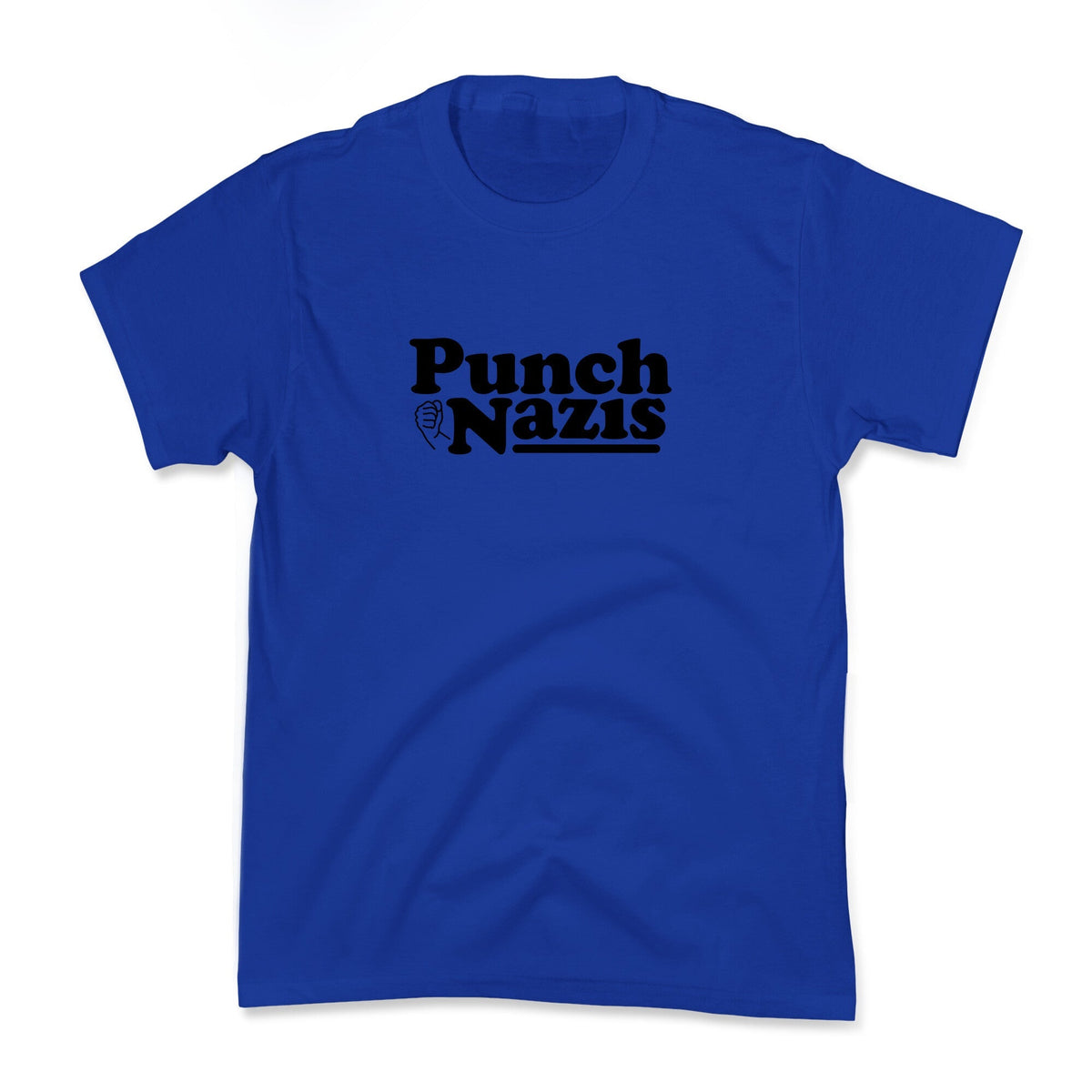 Punch Nazis Black Text Kids Tee Unisex