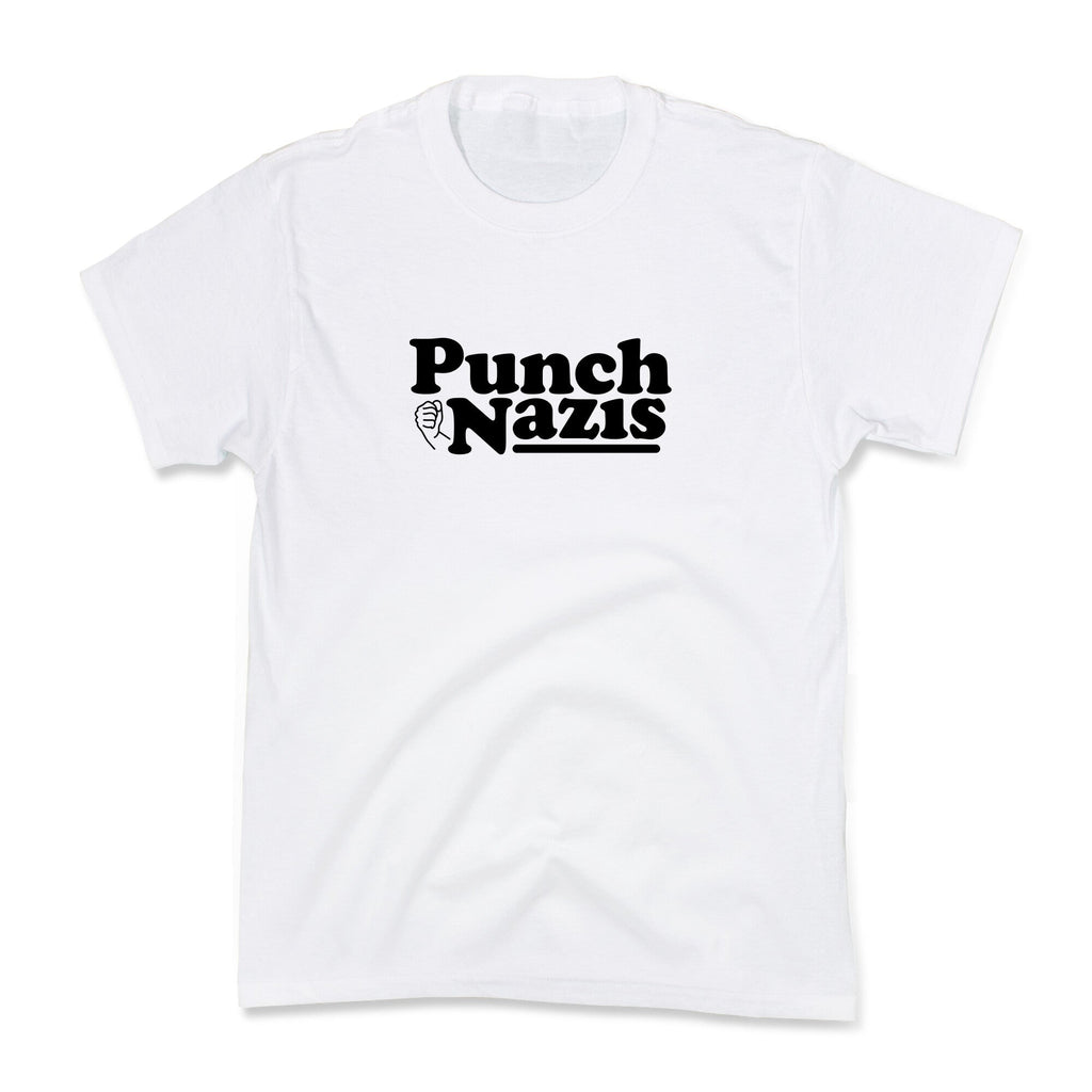 Punch Nazis Black Text Kids Tee Unisex