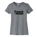 Punch Nazis Black Text Womens Cotton Tee Unisex