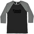 Punch Nazis Black Text Baseball Tee Unisex