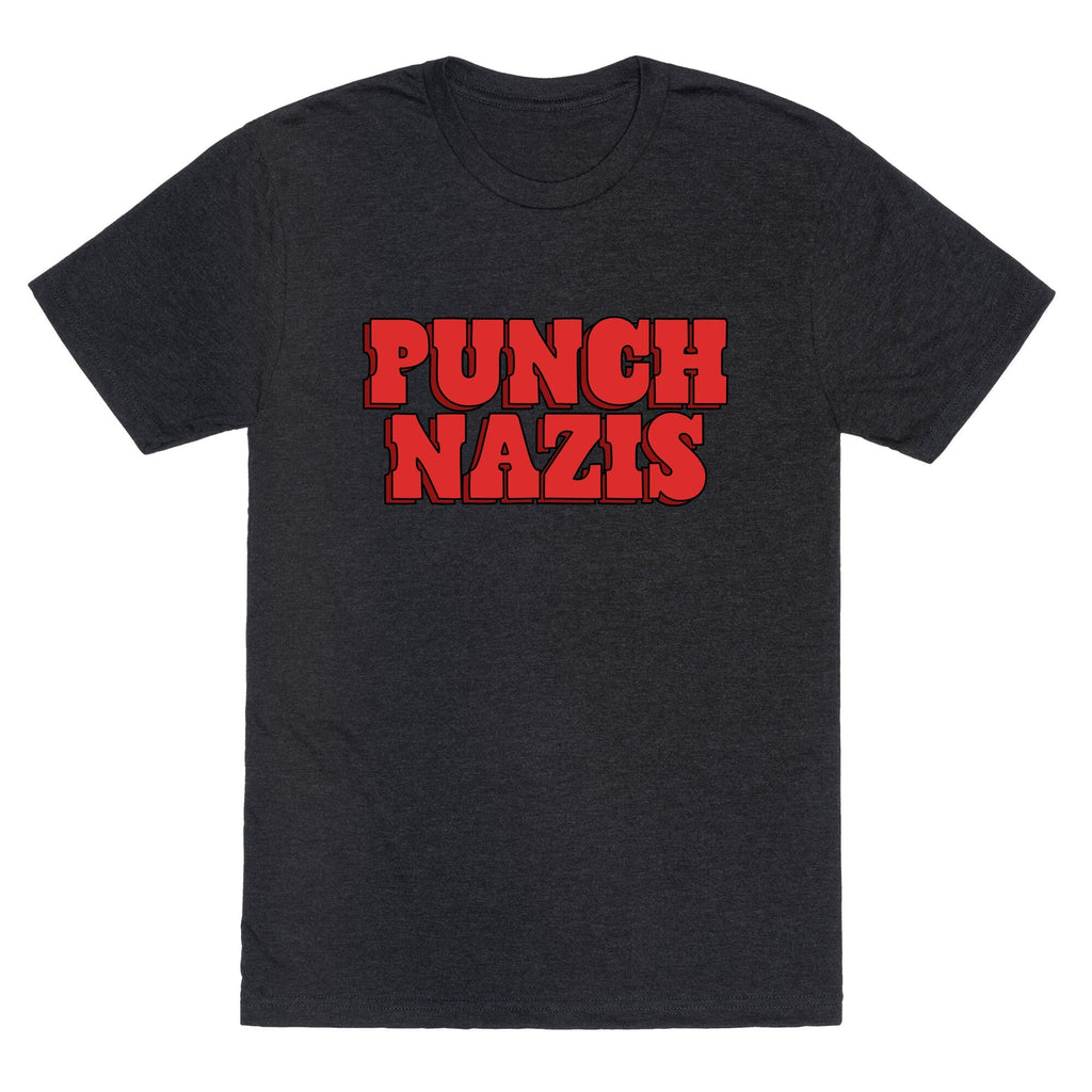 Punch Nazis Red Text Unisex Triblend Tee Unisex