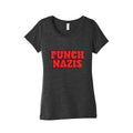 Punch Nazis Red Text Womens Triblend Tee Unisex