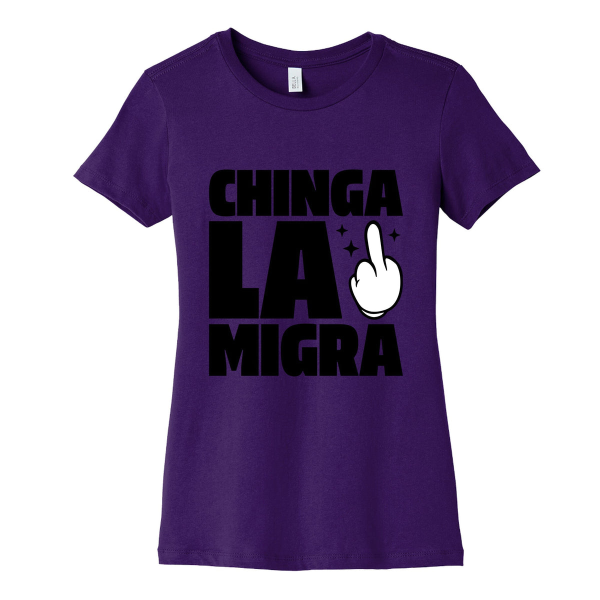 Chinga La Migra Finger Womens Cotton Tee Unisex