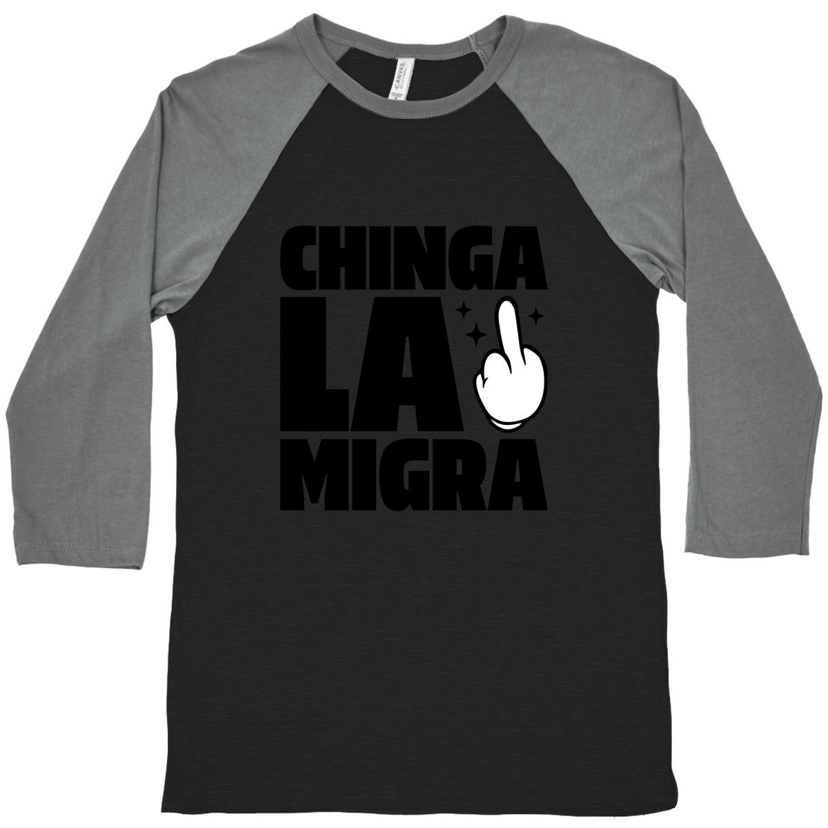 Chinga La Migra Finger Baseball Tee Unisex