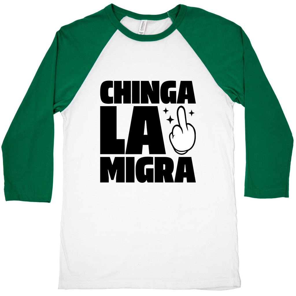 Chinga La Migra Finger Baseball Tee Unisex
