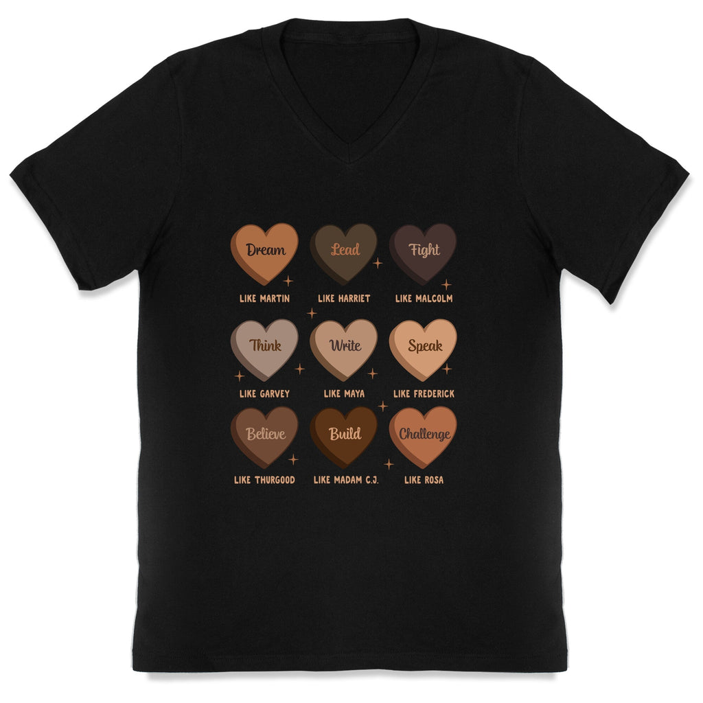 Celebrating Black History Leaders V-Neck Unisex