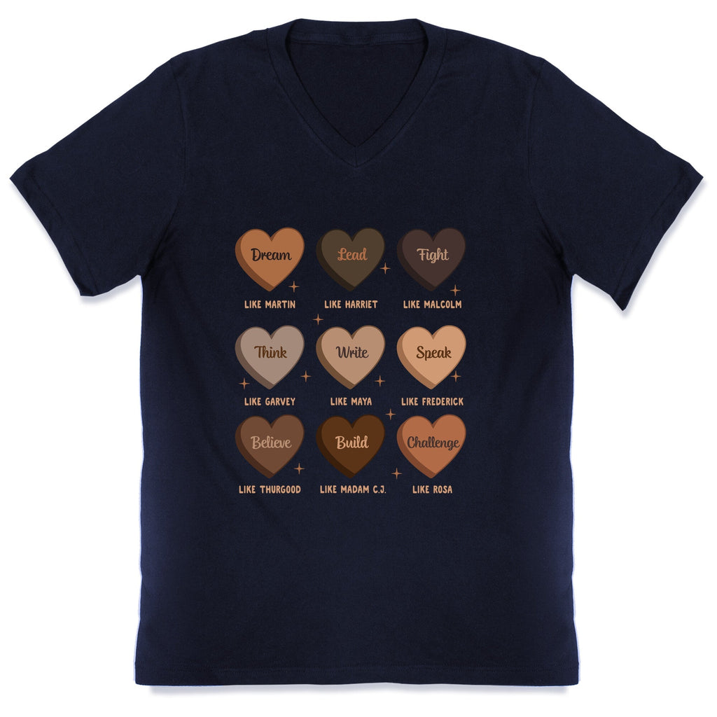 Celebrating Black History Leaders V-Neck Unisex