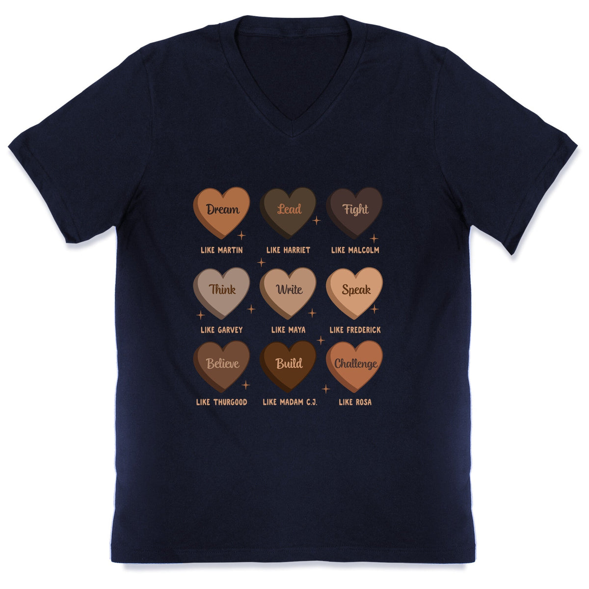 Celebrating Black History Leaders V-Neck Unisex