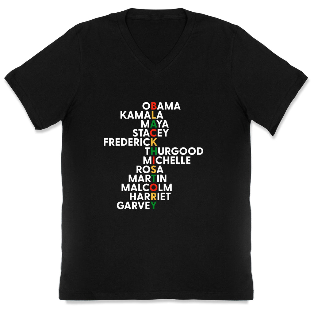 Black History Month Leaders V-Neck Unisex