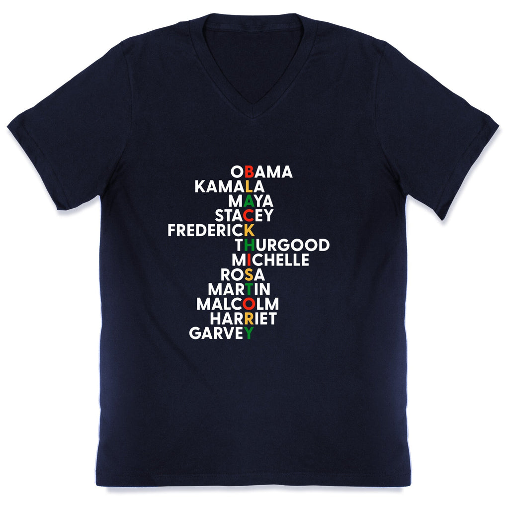 Black History Month Leaders V-Neck Unisex