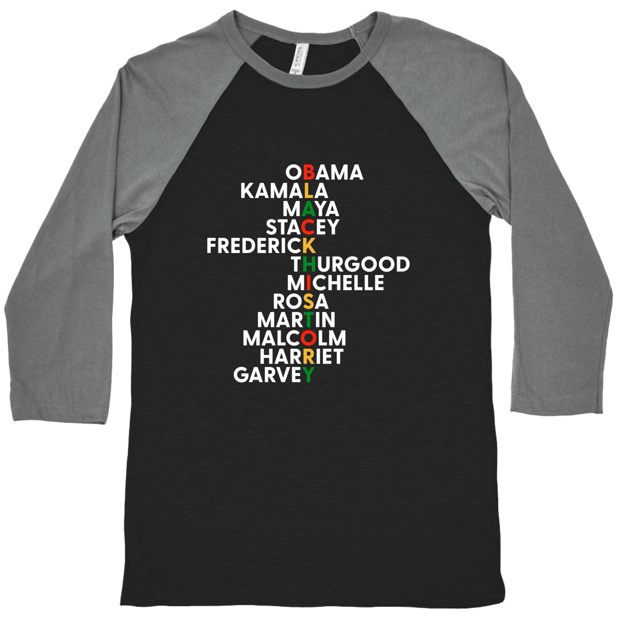 Black History Month Leaders Baseball Tee Unisex