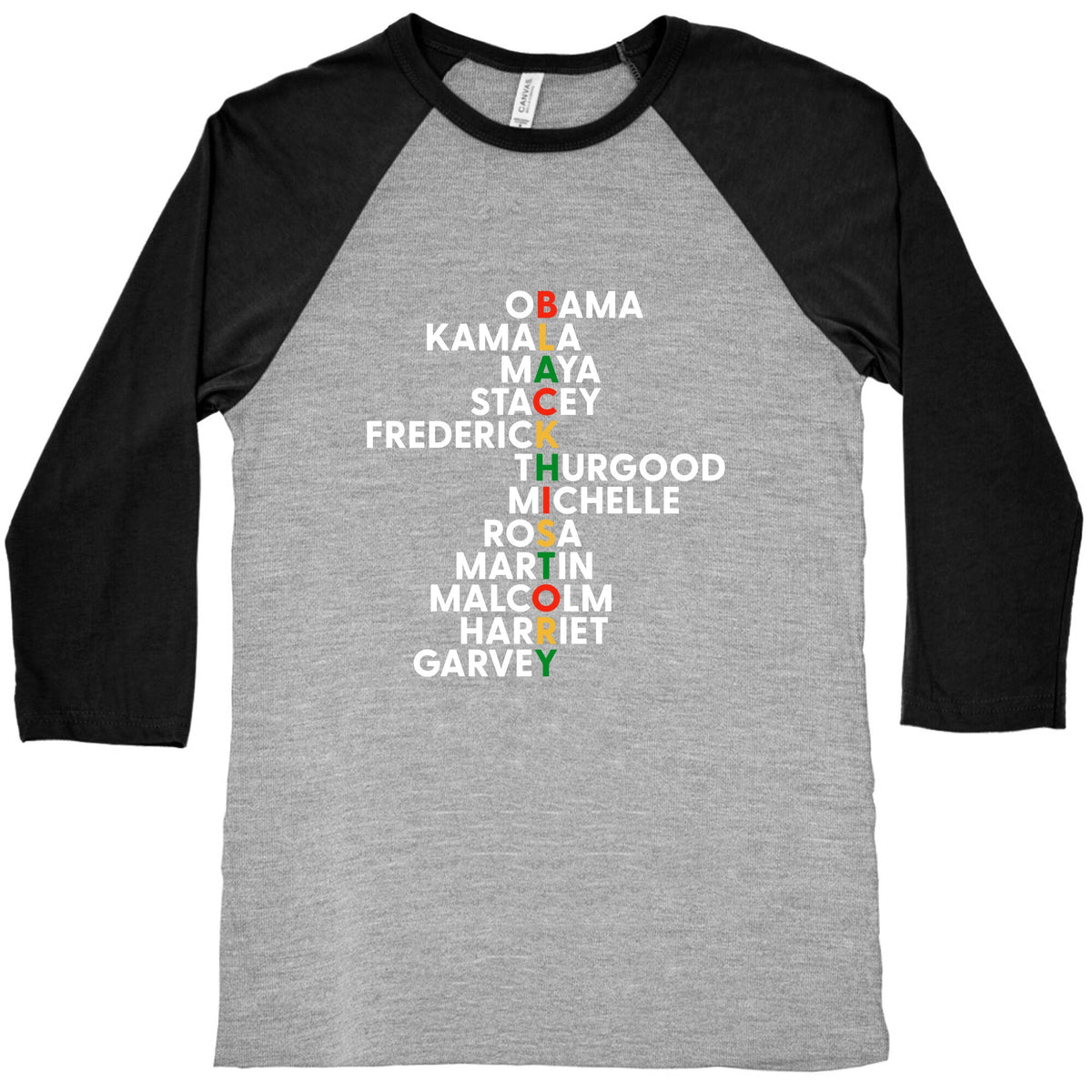 Black History Month Leaders Baseball Tee Unisex
