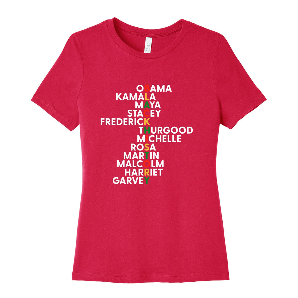 Black History Month Leaders Womens Relaxed Fit Cotton Tee Unisex