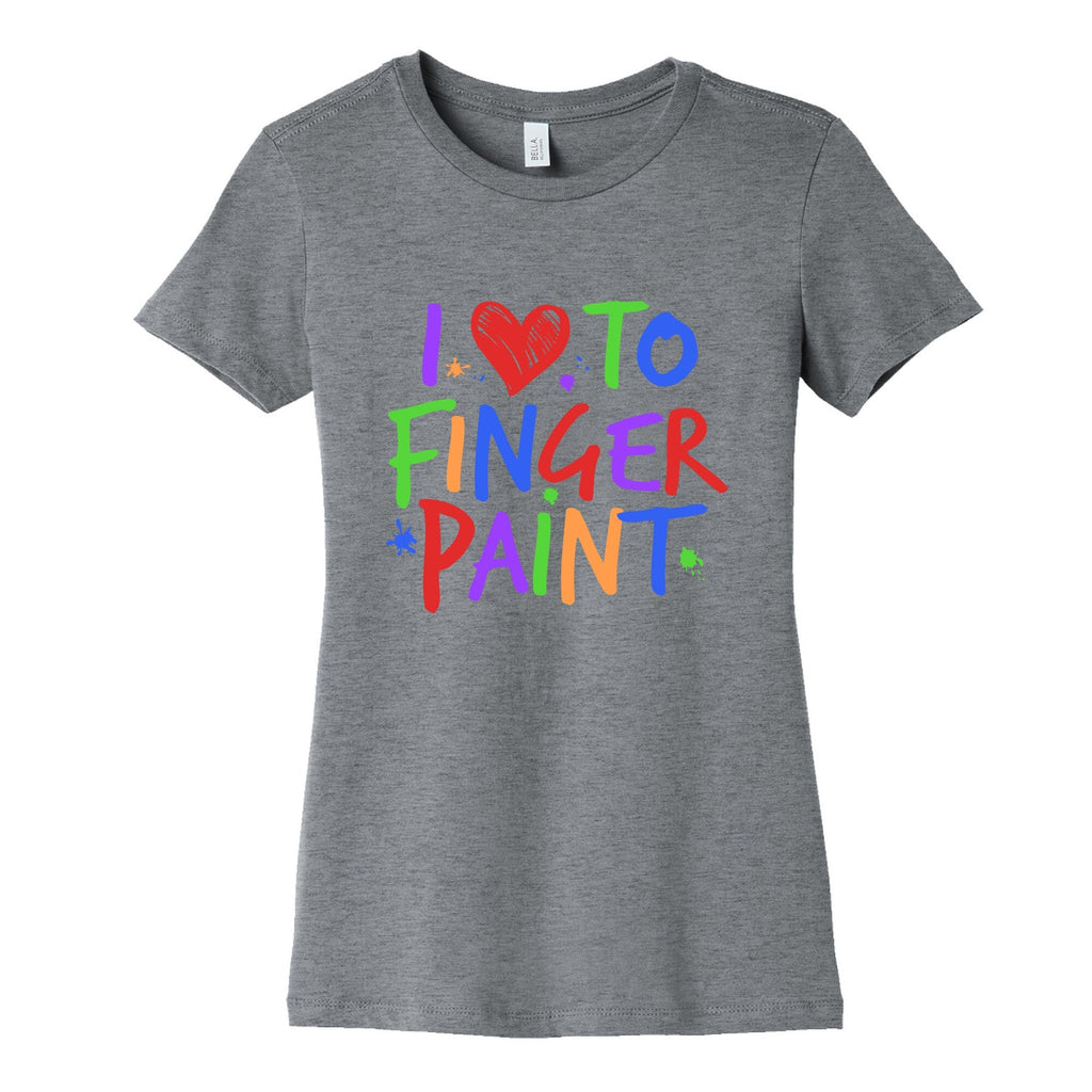I Love To Finger Paint Couples 1 Womens Cotton Tee Unisex