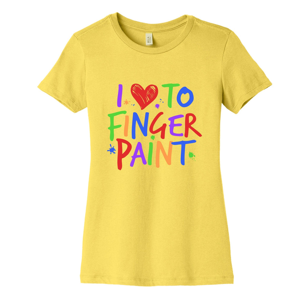 I Love To Finger Paint Couples 1 Womens Cotton Tee Unisex