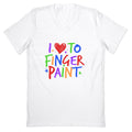 I Love To Finger Paint Couples 1 V-Neck Unisex