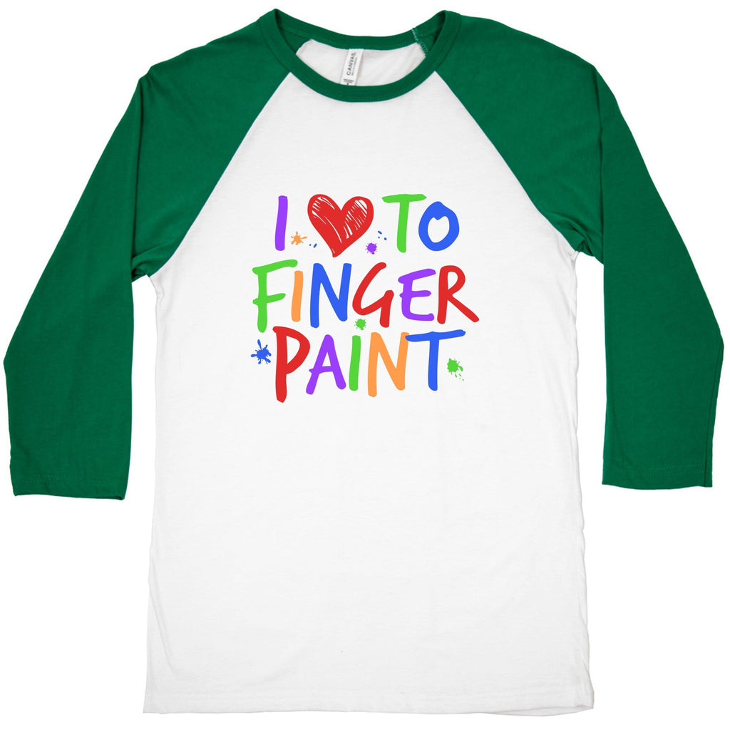 I Love To Finger Paint Couples 1 Baseball Tee Unisex