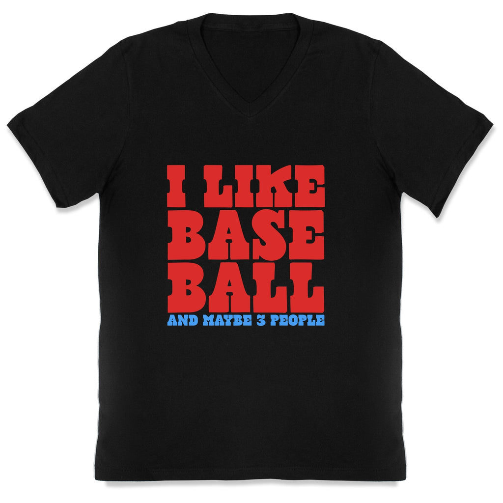 I Like Baseball Maybe 3 People V-Neck Unisex