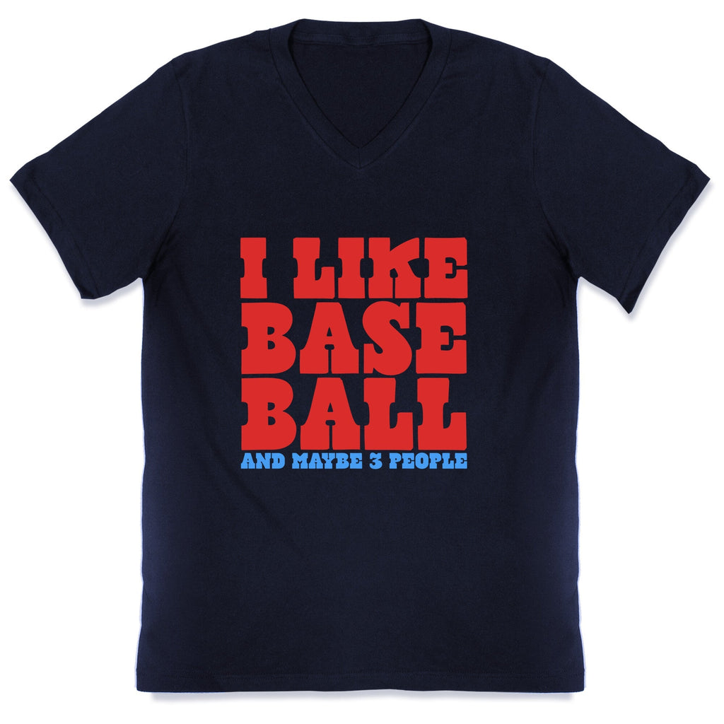 I Like Baseball Maybe 3 People V-Neck Unisex