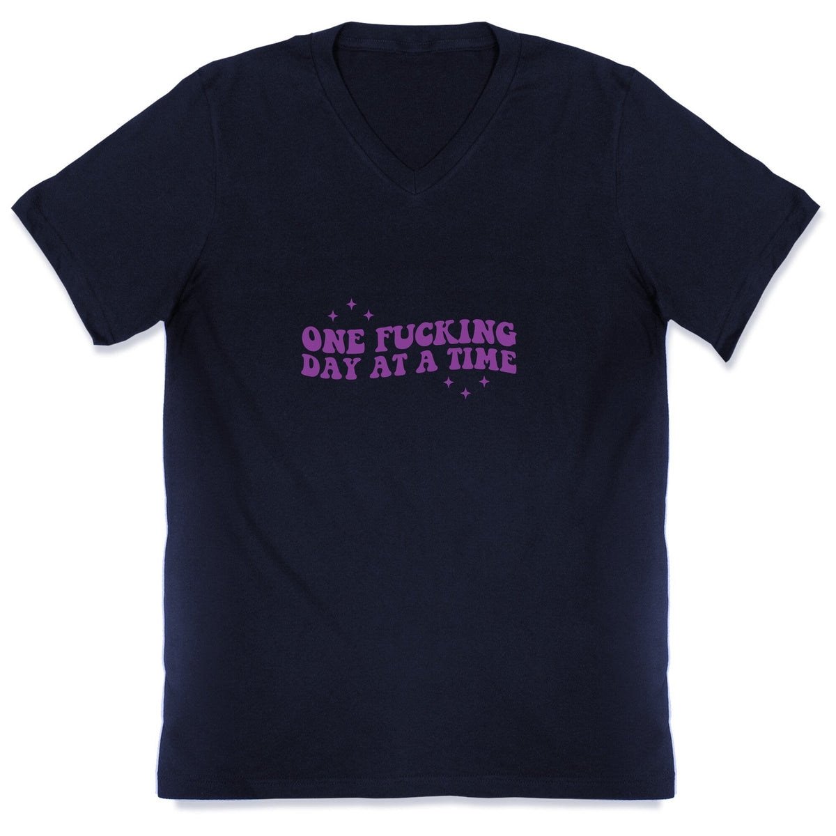 One Fucking Day At A Time V-Neck Unisex