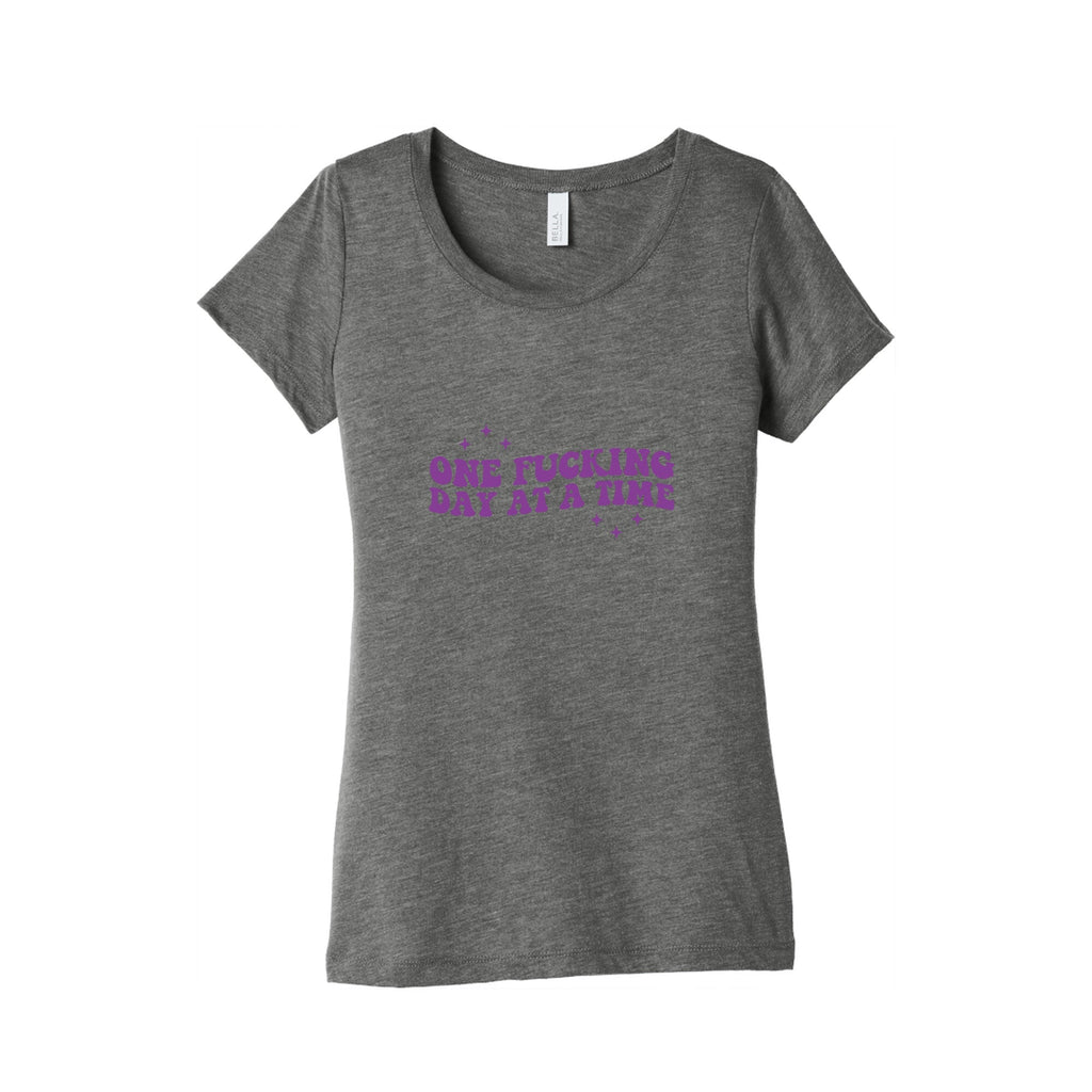 One Fucking Day At A Time Womens Triblend Tee Unisex