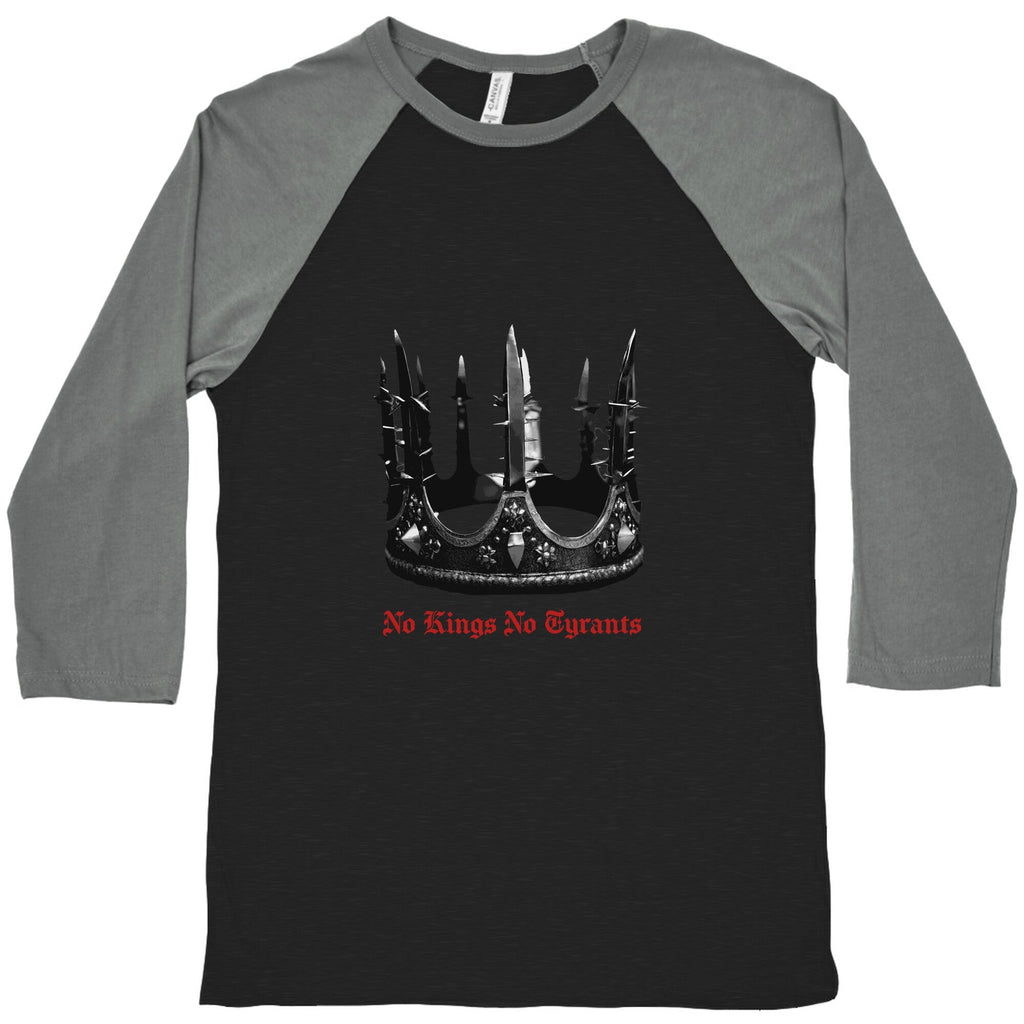 No Kings No Tyrants Crown Baseball Tee Unisex