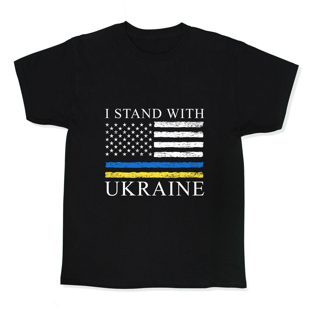 I Stand With Ukraine Flag Kids Tee Unisex