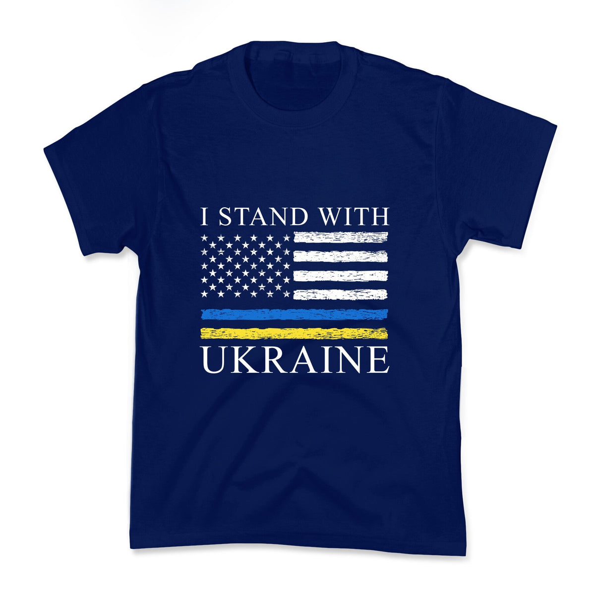 I Stand With Ukraine Flag Kids Tee Unisex