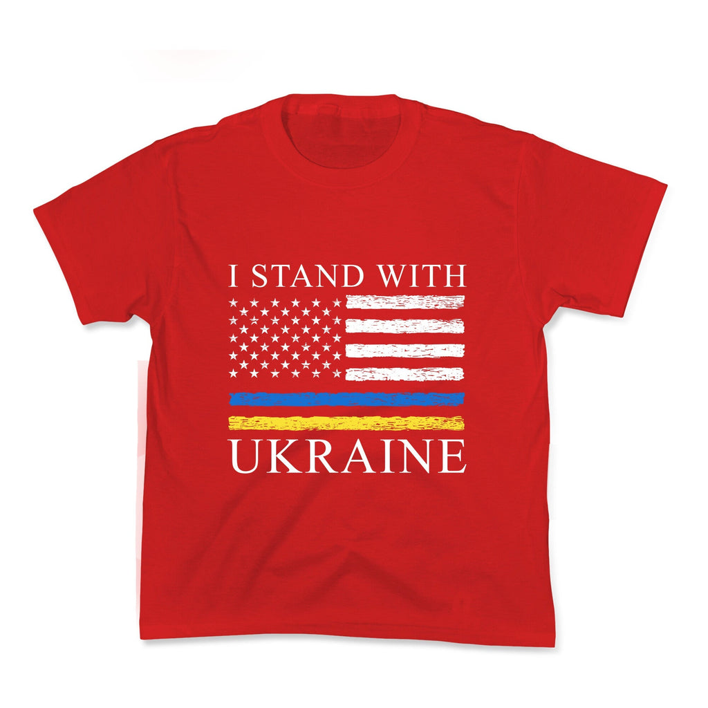 I Stand With Ukraine Flag Kids Tee Unisex