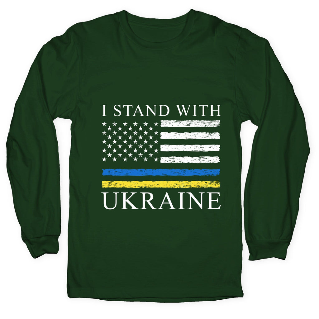 I Stand With Ukraine Flag Longsleeve Tee Unisex