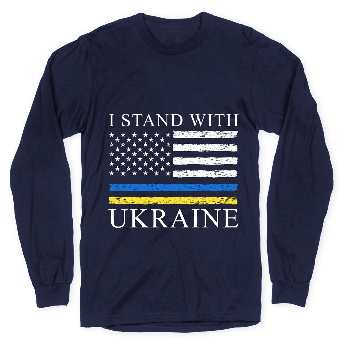 I Stand With Ukraine Flag Longsleeve Tee Unisex