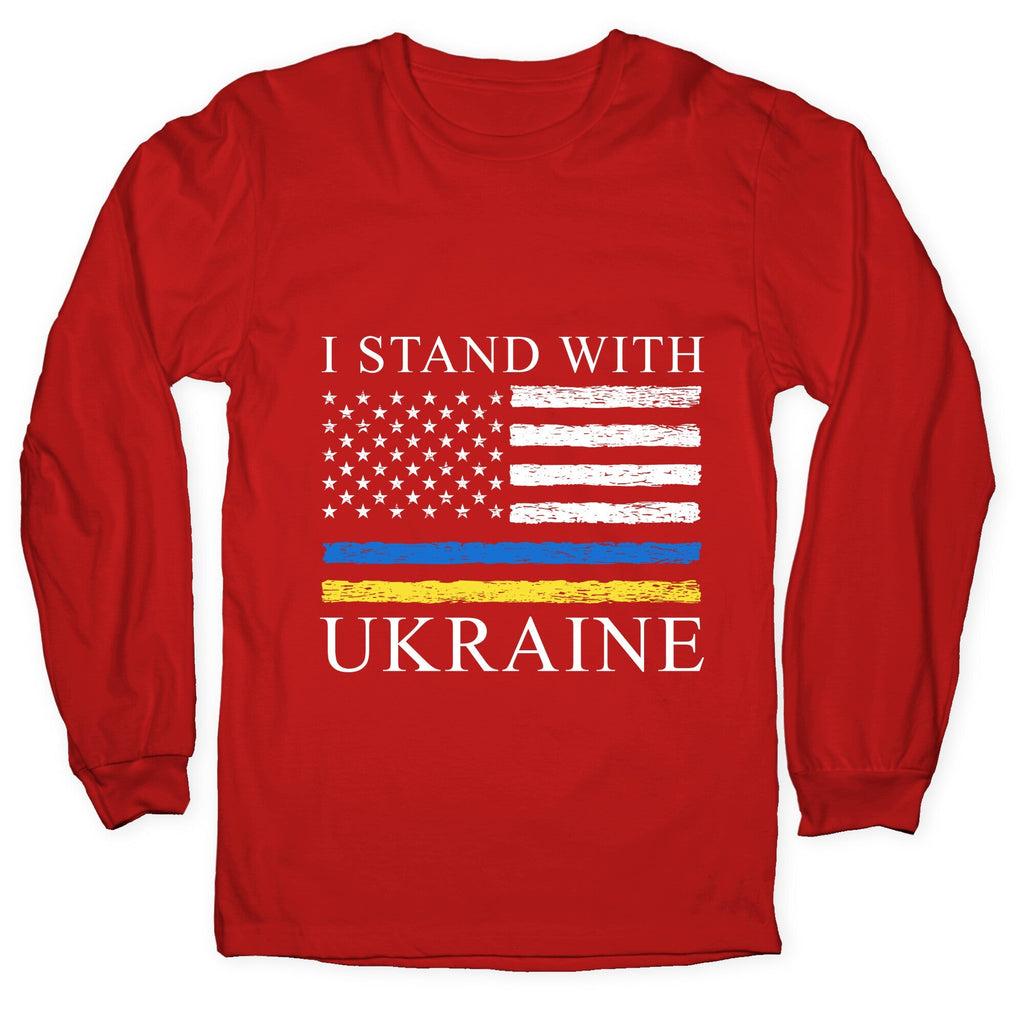 I Stand With Ukraine Flag Longsleeve Tee Unisex