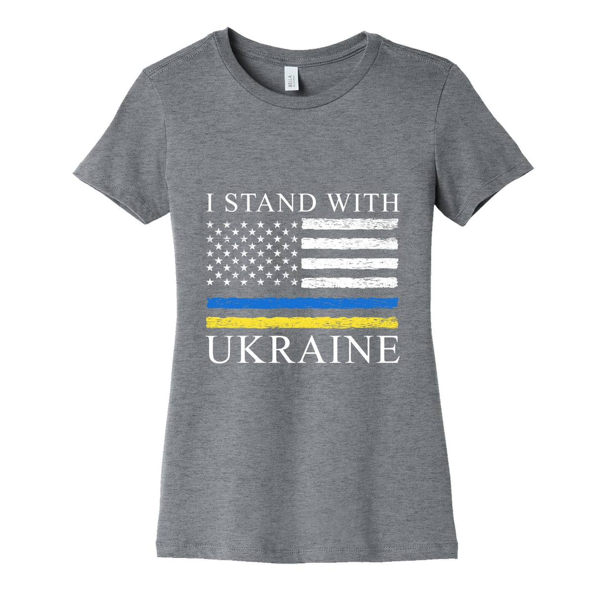 I Stand With Ukraine Flag Womens Cotton Tee Unisex