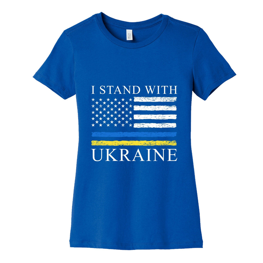 I Stand With Ukraine Flag Womens Cotton Tee Unisex
