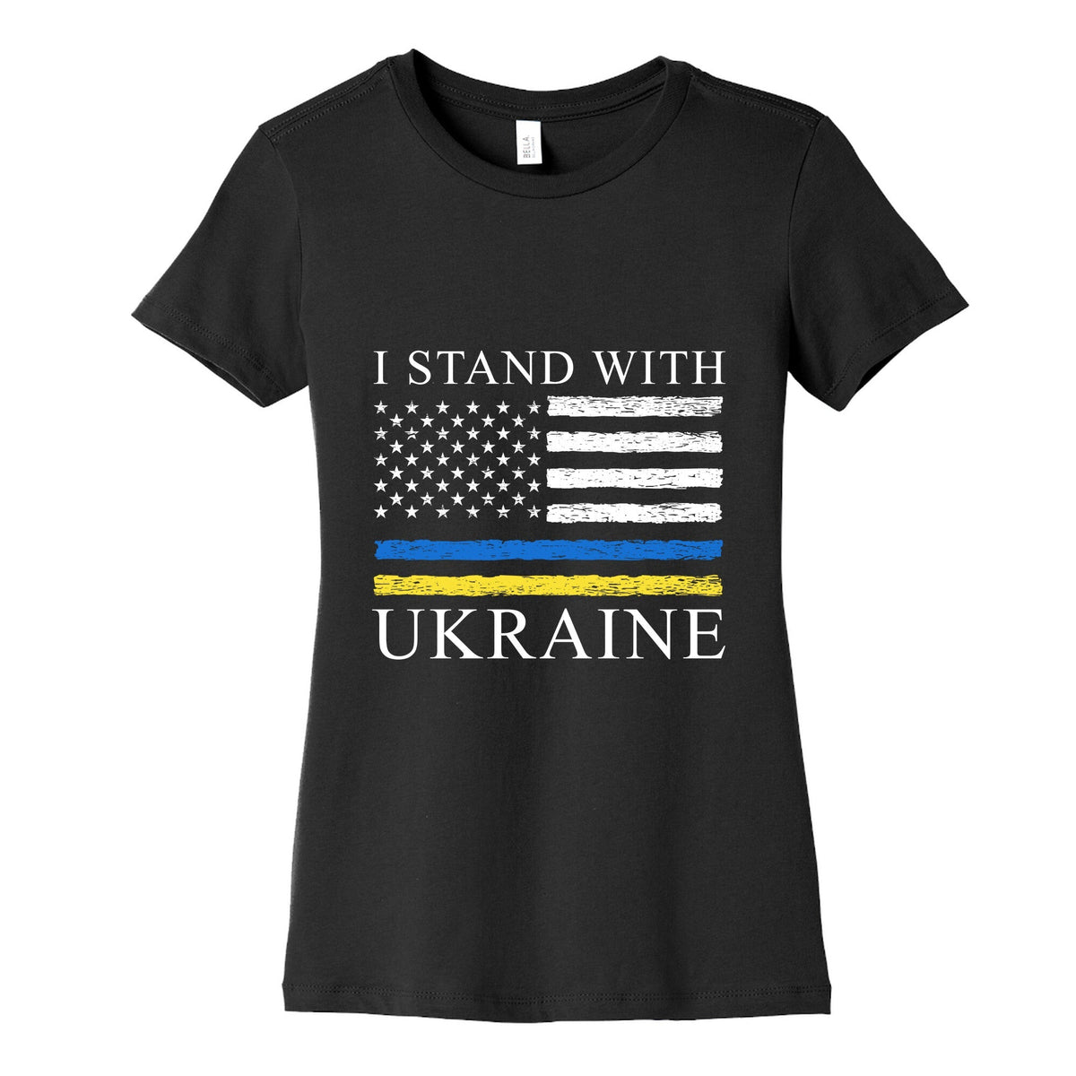 I Stand With Ukraine Flag Womens Cotton Tee Unisex