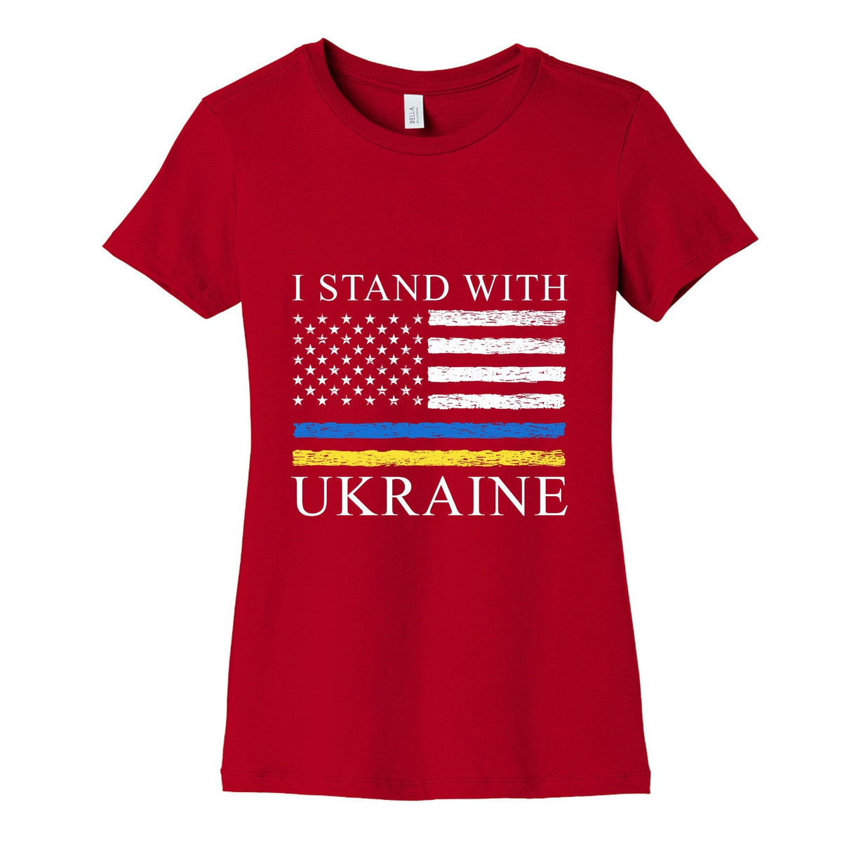 I Stand With Ukraine Flag Womens Cotton Tee Unisex