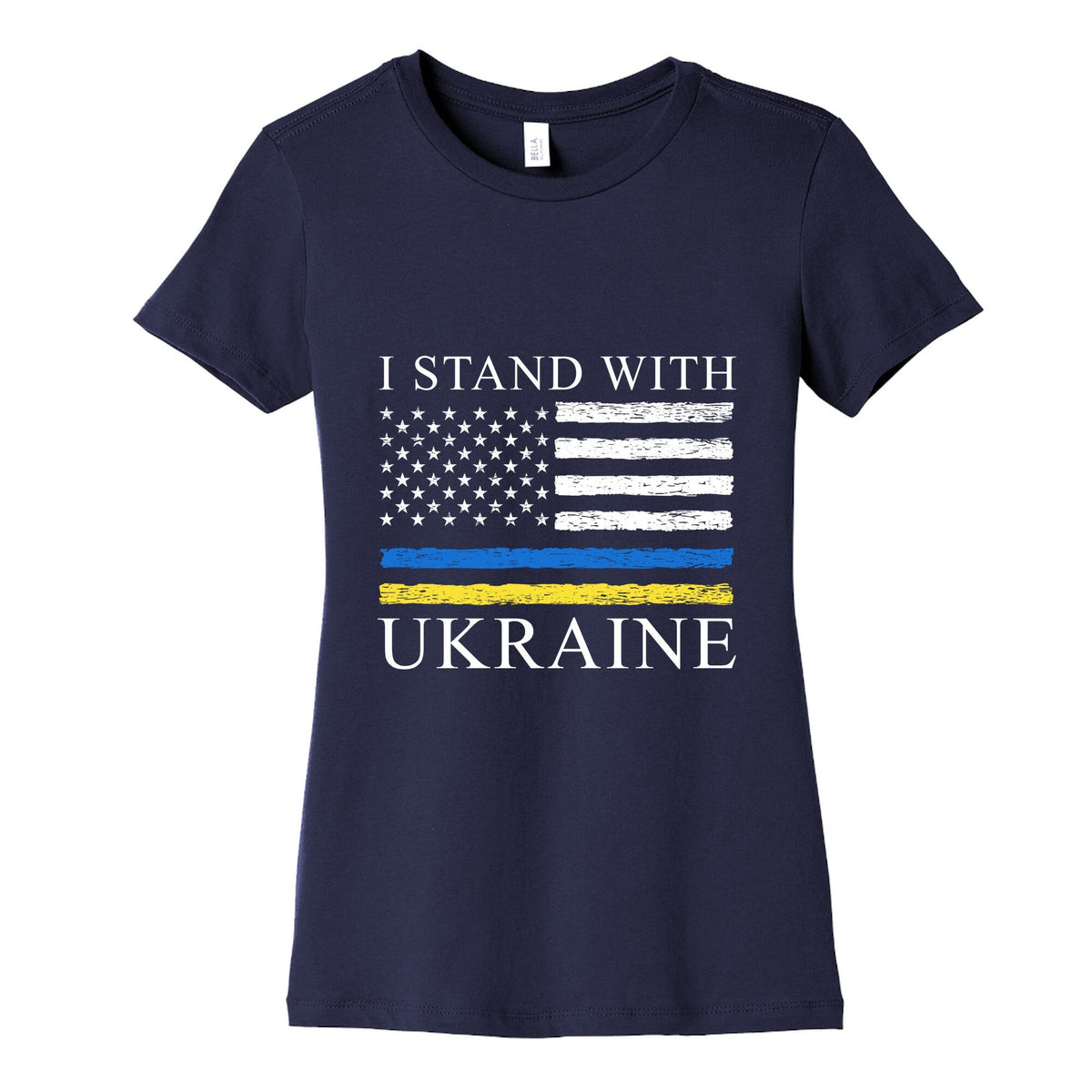 I Stand With Ukraine Flag Womens Cotton Tee Unisex