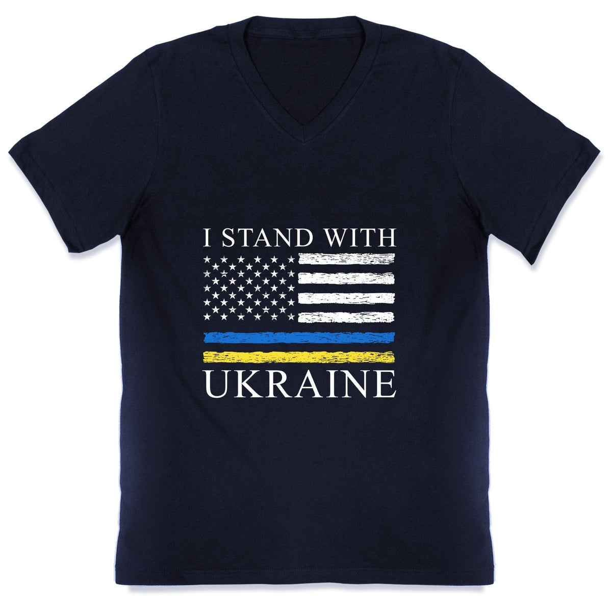 I Stand With Ukraine Flag V-Neck Unisex