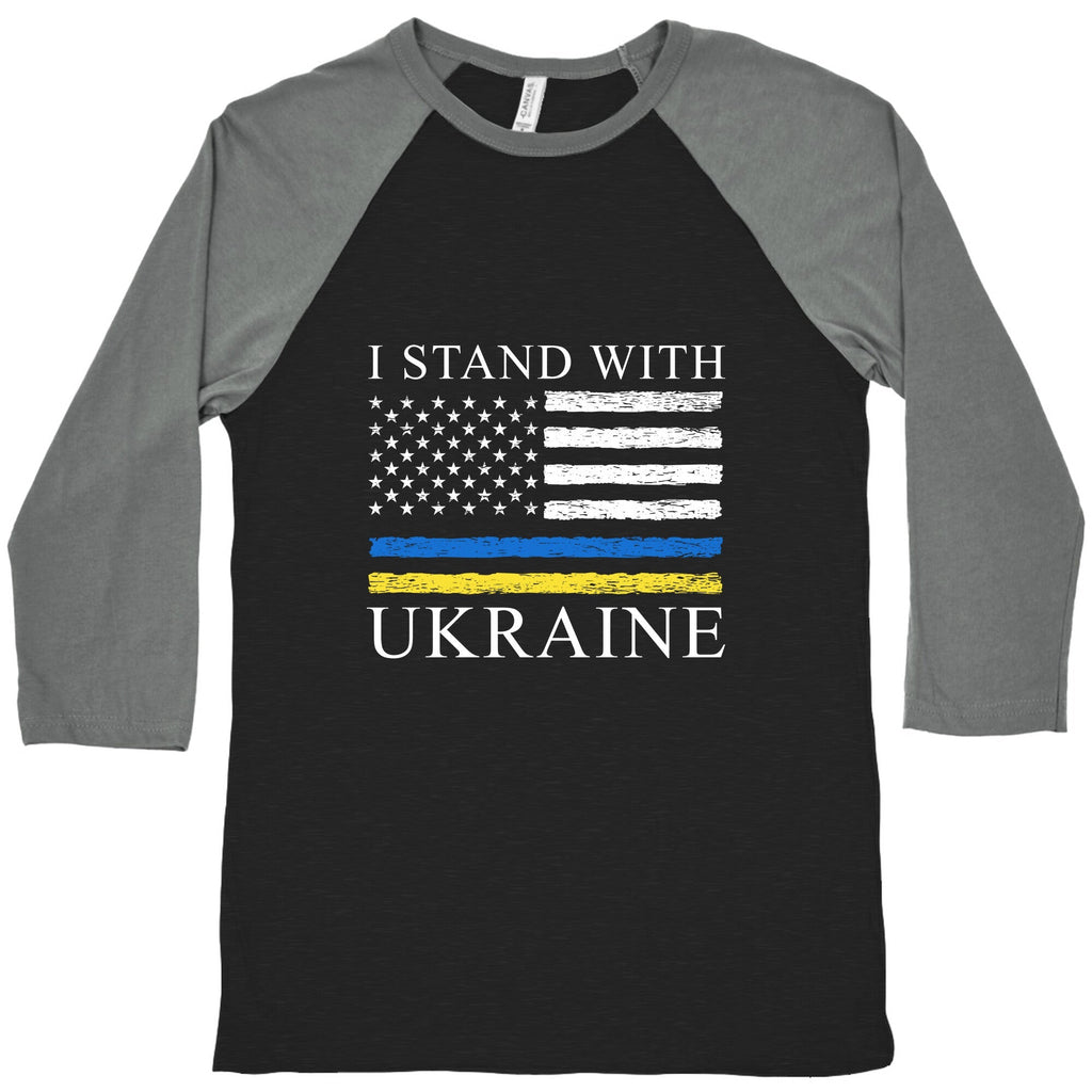 I Stand With Ukraine Flag Baseball Tee Unisex