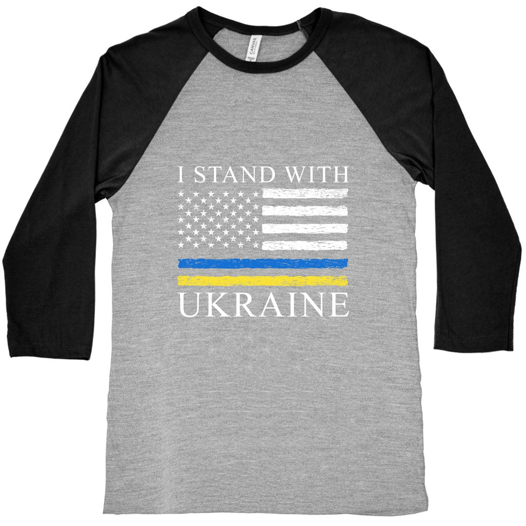 I Stand With Ukraine Flag Baseball Tee Unisex