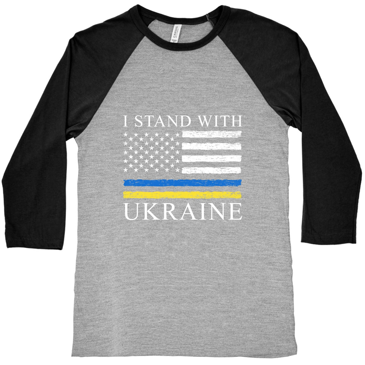 I Stand With Ukraine Flag Baseball Tee Unisex