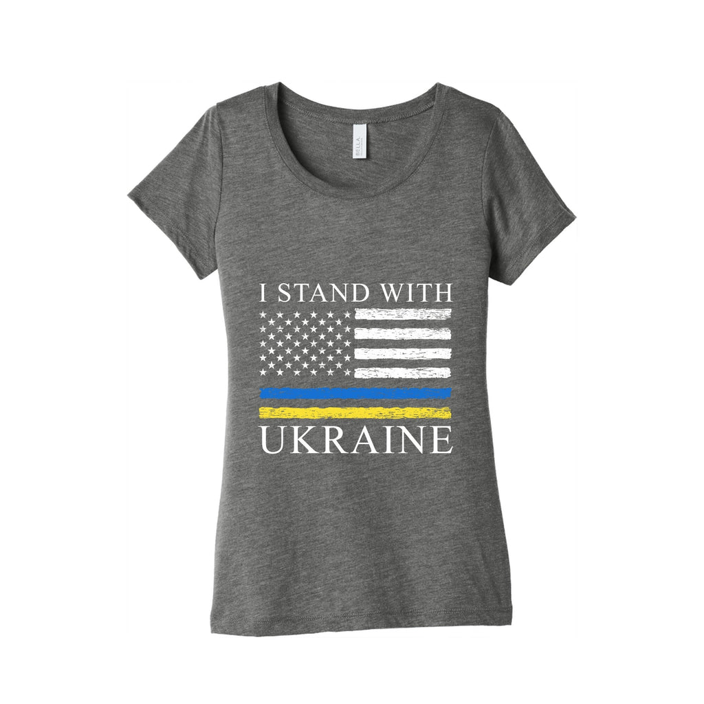 I Stand With Ukraine Flag Womens Triblend Tee Unisex