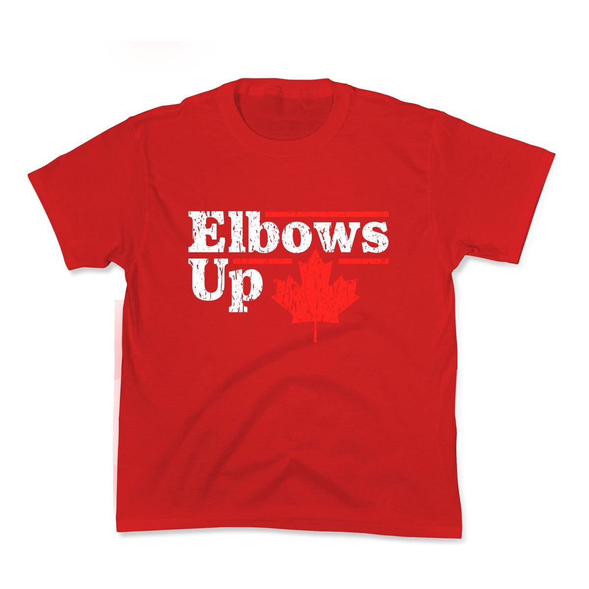 Elbows Up Canada Leaf Kids Tee Unisex