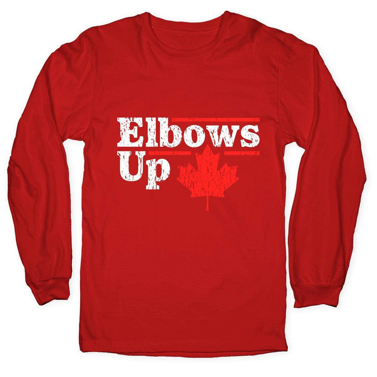 Elbows Up Canada Leaf Longsleeve Tee Unisex
