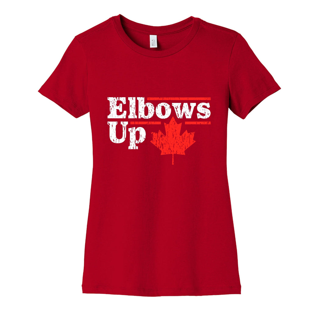 Elbows Up Canada Leaf Womens Cotton Tee Unisex