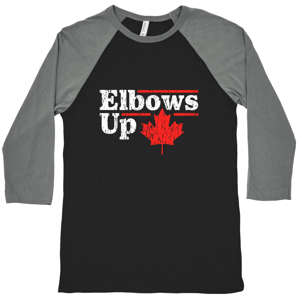 Elbows Up Canada Leaf Baseball Tee Unisex