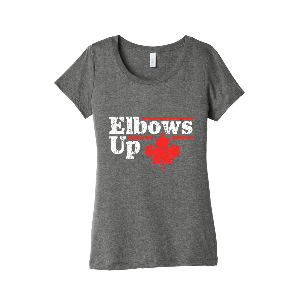 Elbows Up Canada Leaf Womens Triblend Tee Unisex