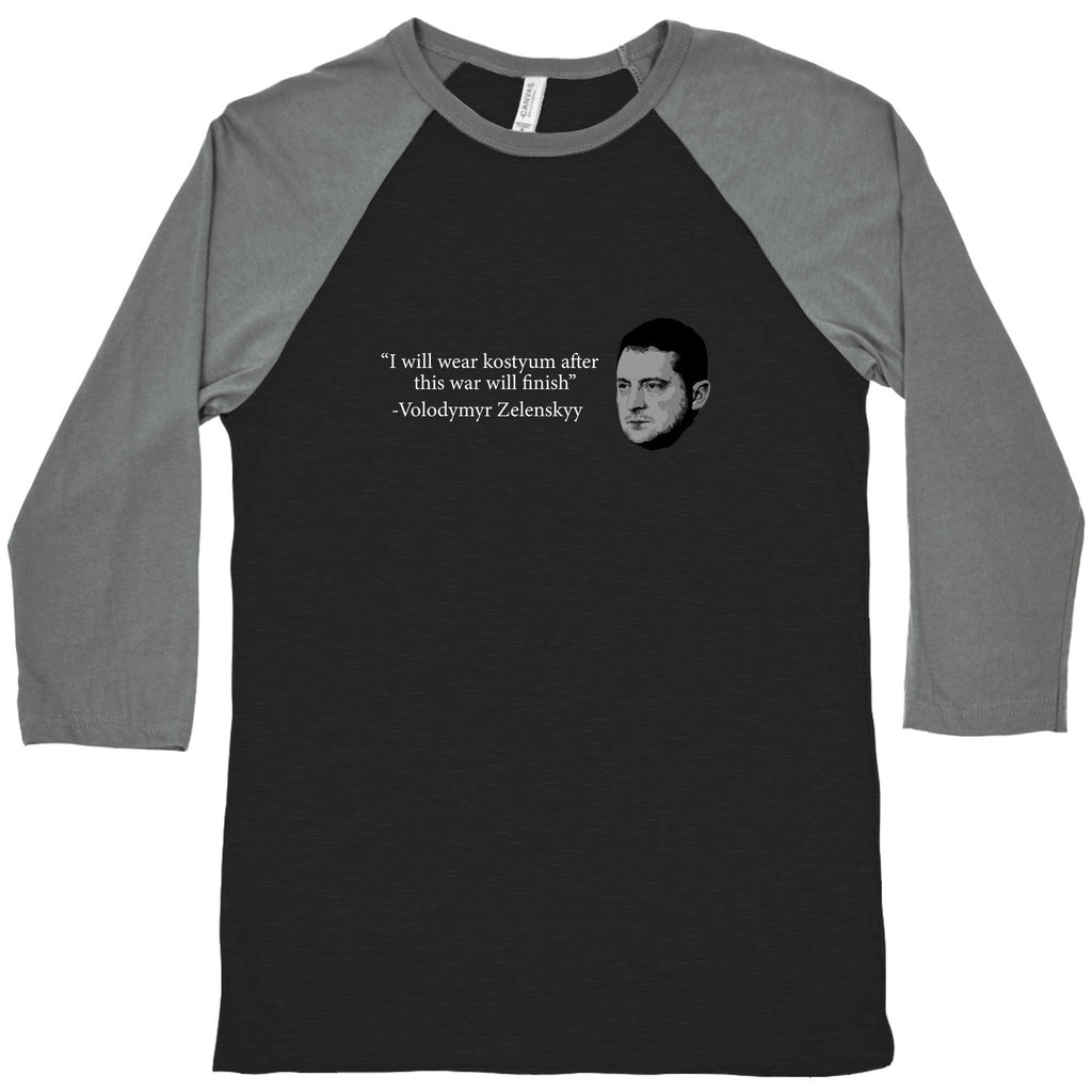 Zelensky Trump Costume Quote Baseball Tee Unisex